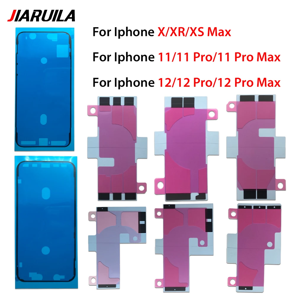 

Sticker For iPhone 11 Pro 12 Pro Max Xs Xr XS Max LCD Display Waterproof Bezel Seal Glue + Battery Adhesive Strips