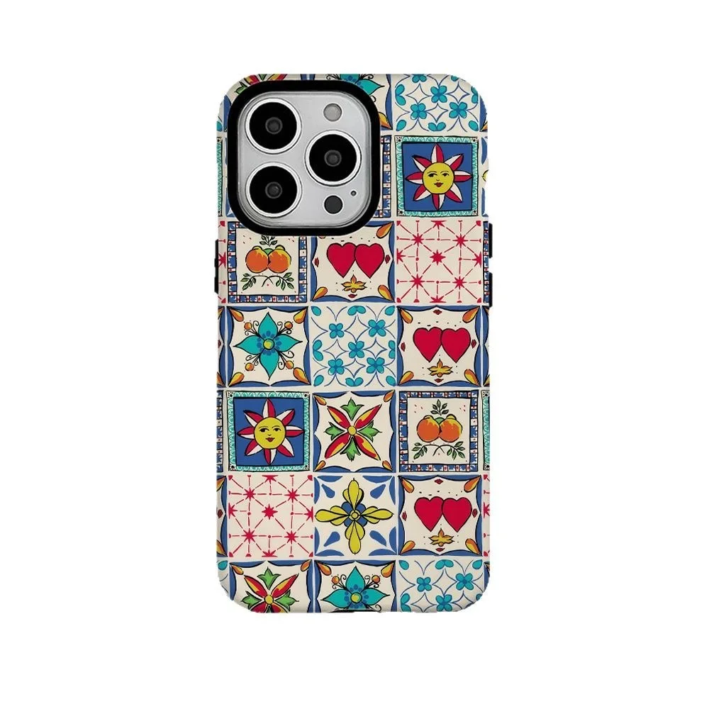 

Ins Korean Colorful Ethnic Style Case for IPHONE 16 Pro Max 15 14 13 12 11 PRO Plus Acrylic TPU Two in One Magnetic Phone Cases