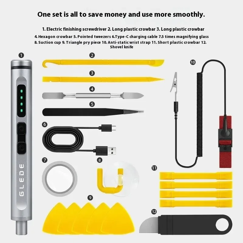 Оптовый набор электрических отверток 71-в-1 для прецизионного электронного ремонта ноутбука DIY 0,5 Нм 170 об/мин