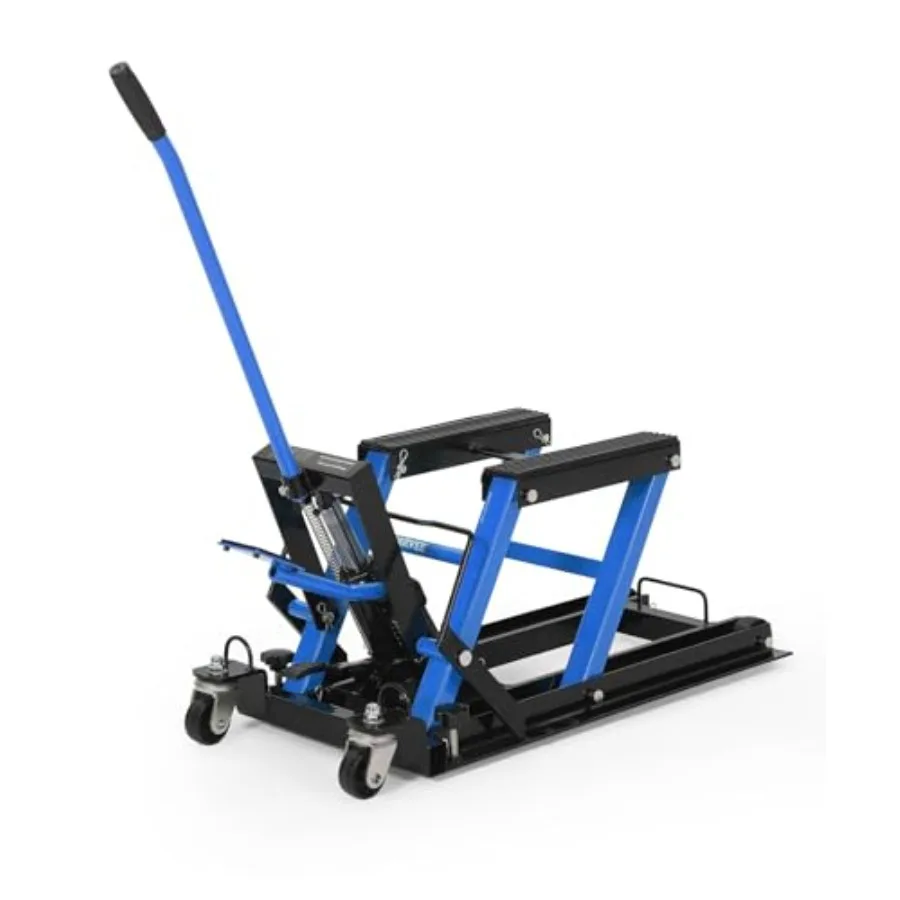 

Motorcycle Jack 1500 Lbs Hydraulic Lift Stand for Motorcycles Dirt Bikes ATVs Adjustable Height 4.53 to 15.35 Heavy-Duty Steel