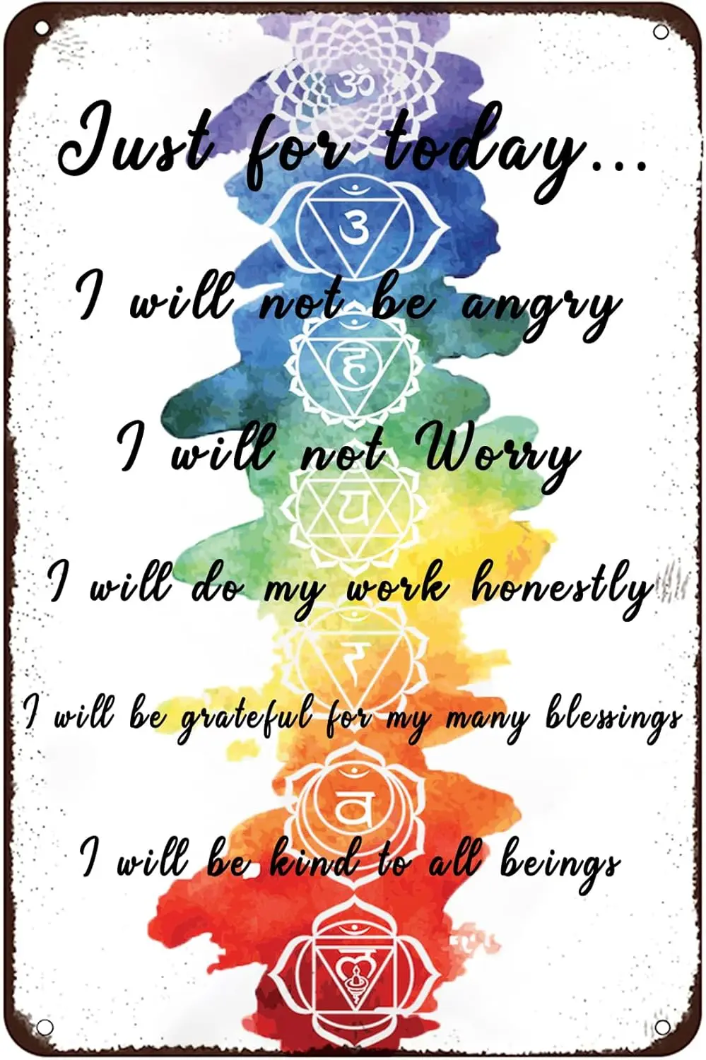 5 Reiki Principles Retro Tin Sign Vintage Art Home Bar Garage Cafe Shop Wall Decor 8x12 Inches