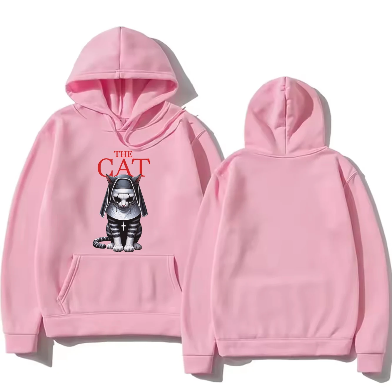 

Amen makes a cat print casual hoodie with faith autumn women's hoodie hip-hop fashion casual clothing