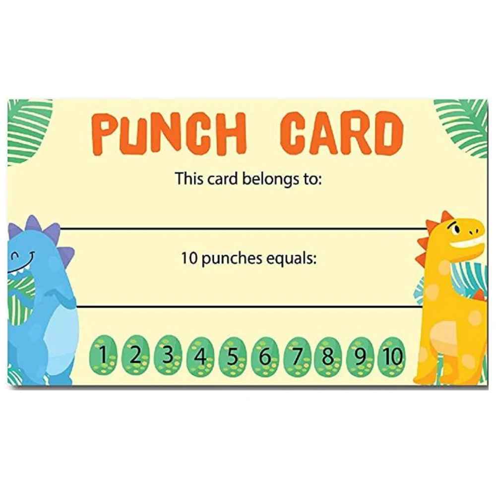 10-50pcs Cartoon Reward Incentive Punch Cards for Kids Classroom Student Home Behavior Incentive Card for Children Motivational