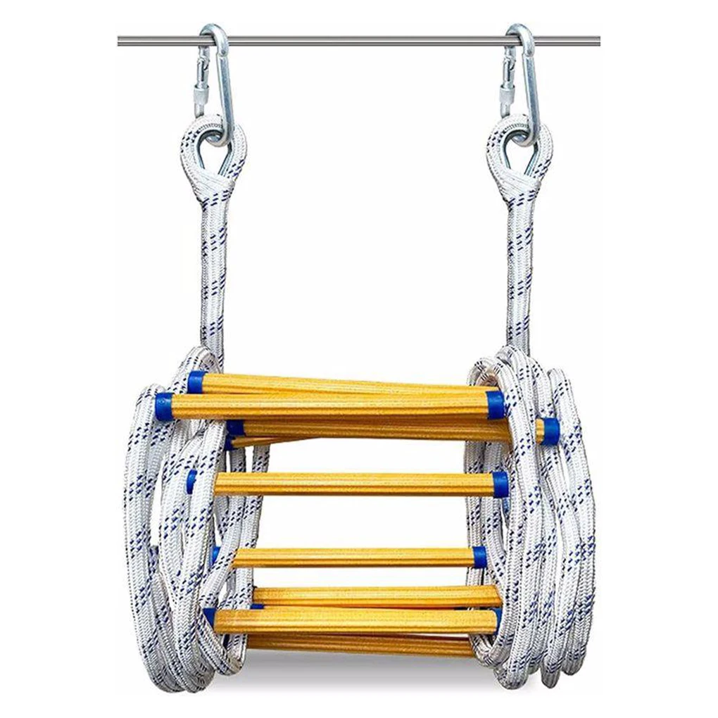 Non-Slip Fire Escape Ladder Ensures Safety In Emergency Situations Manganese Steel Hook Safety Rope