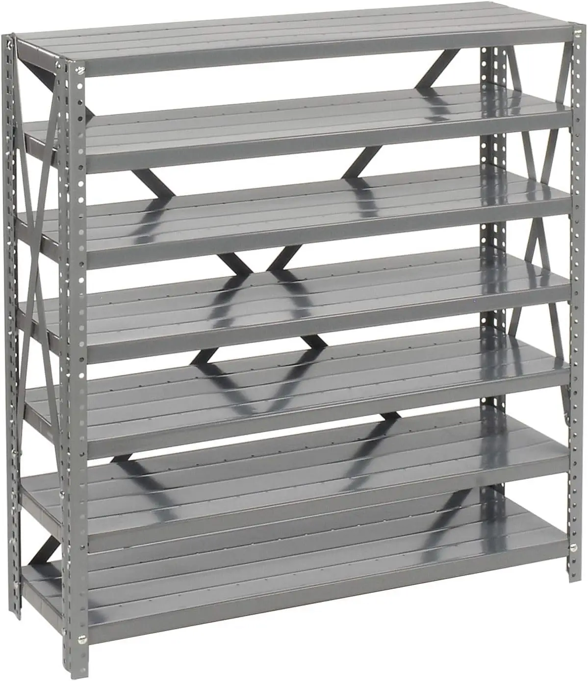 7 Shelf Steel Shelving With (36) 4