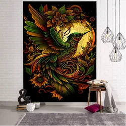 Flower, bird, plant tapestry wall hanging Bohemian home decoration background cloth poster bedroom dormitory tapestry