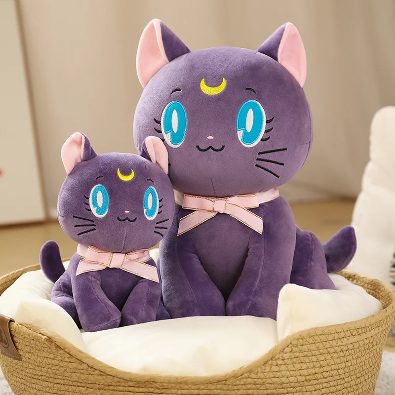 25-60cm Kawaii Beautiful Girl Plush Toy Stuffed Moon Cat Anime Soft Doll Sofa Cushion Bed Pillow Cute Birthday Gift for Children