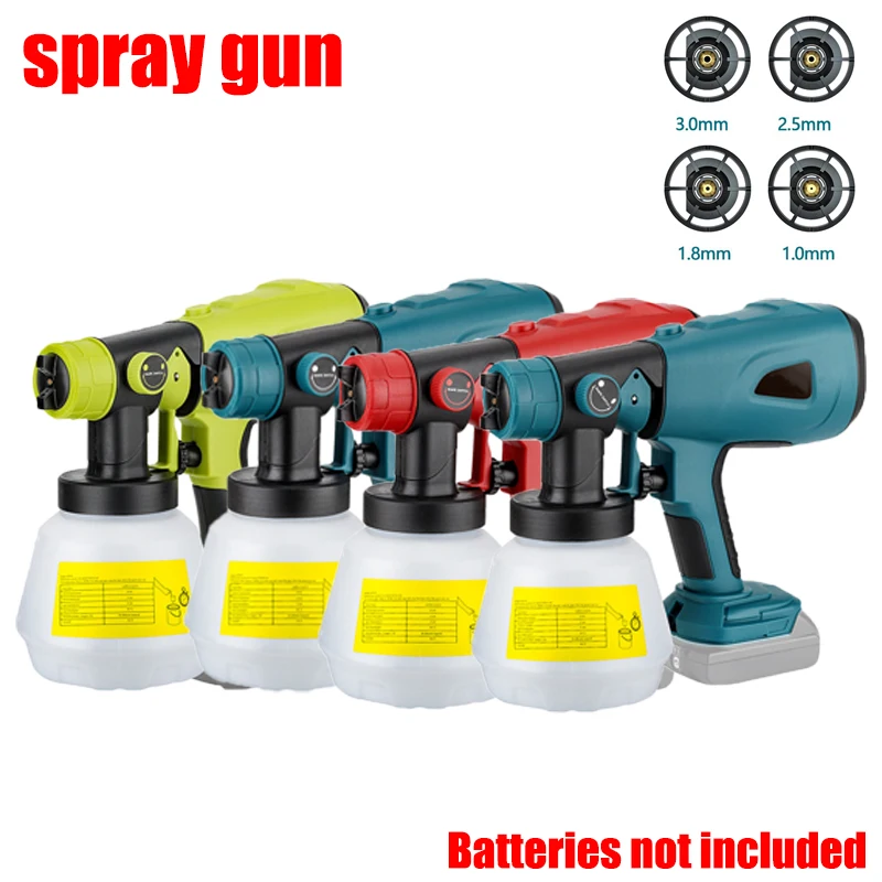 

Cordless Paint Spray Gun Power Tool Accessory for Makita/Bosch/Milwaukee/RYOBI 18V Lithium Batteries for Indoor and Outdoor Use