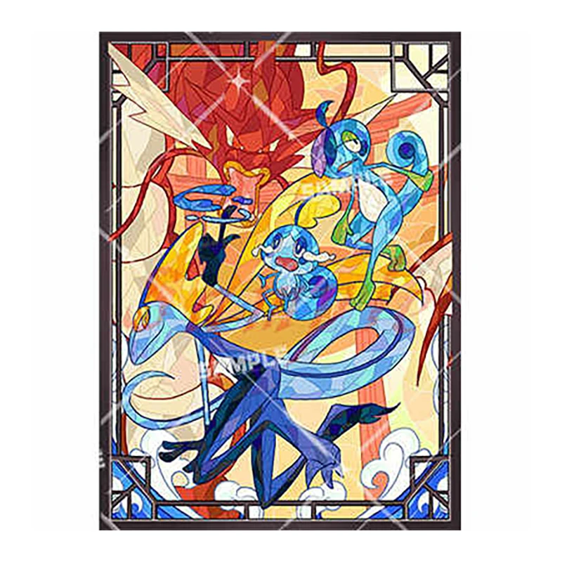

60pcs/set Carp leaping over Longmen Inteleon Gyarados Flash Card Sleeve PTCG Anime Game Collection Card Protective Cover 66*91mm