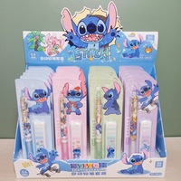 4/24pcs Disney Stitch Mechanical Pencil Lead Set Cute Lilo 0.5mm Press No-Sharp Pencil Stationery Gift Wholesale