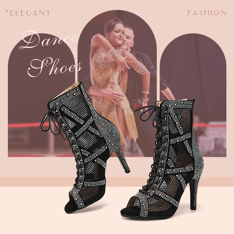 SWDZM Women Dance Boots Full Rhinestone Jazz Latin Dance Shoes Shining Dancing Boots Sexy Thin Heels Women Ladies Dancing Shoes - Image 5