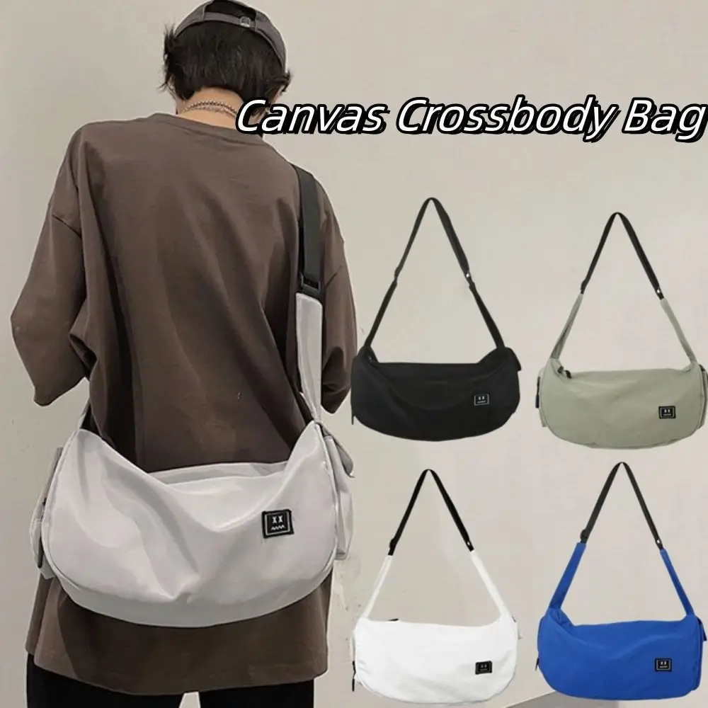 

Нейлоновая сумка через плечо большой емкости, однотонная парусиновая сумка для пельменей в корейском стиле, спортивная сумка через плечо в стиле Харадзюку, уличная одежда