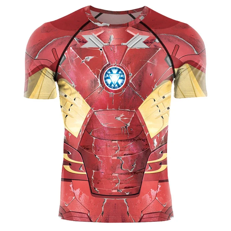 Iron Man cosplay T shirt cosplay costume fashion superhero party tops Halloween men sportswear T-shirt @ 0z *