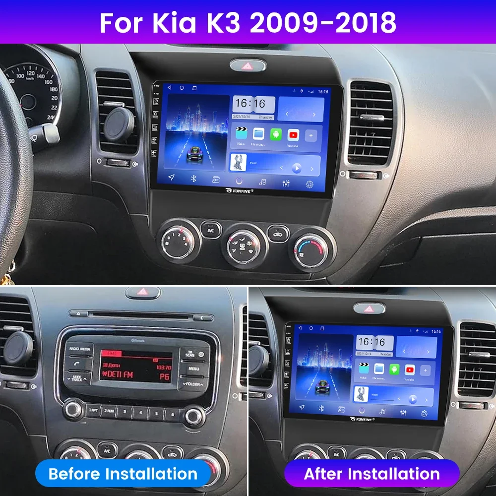Android Car Radio For Kia K3 2009-2018 Car Stereo 2Din Octa Core GPS Navigation Player IPS Screen Carplay Android Auto