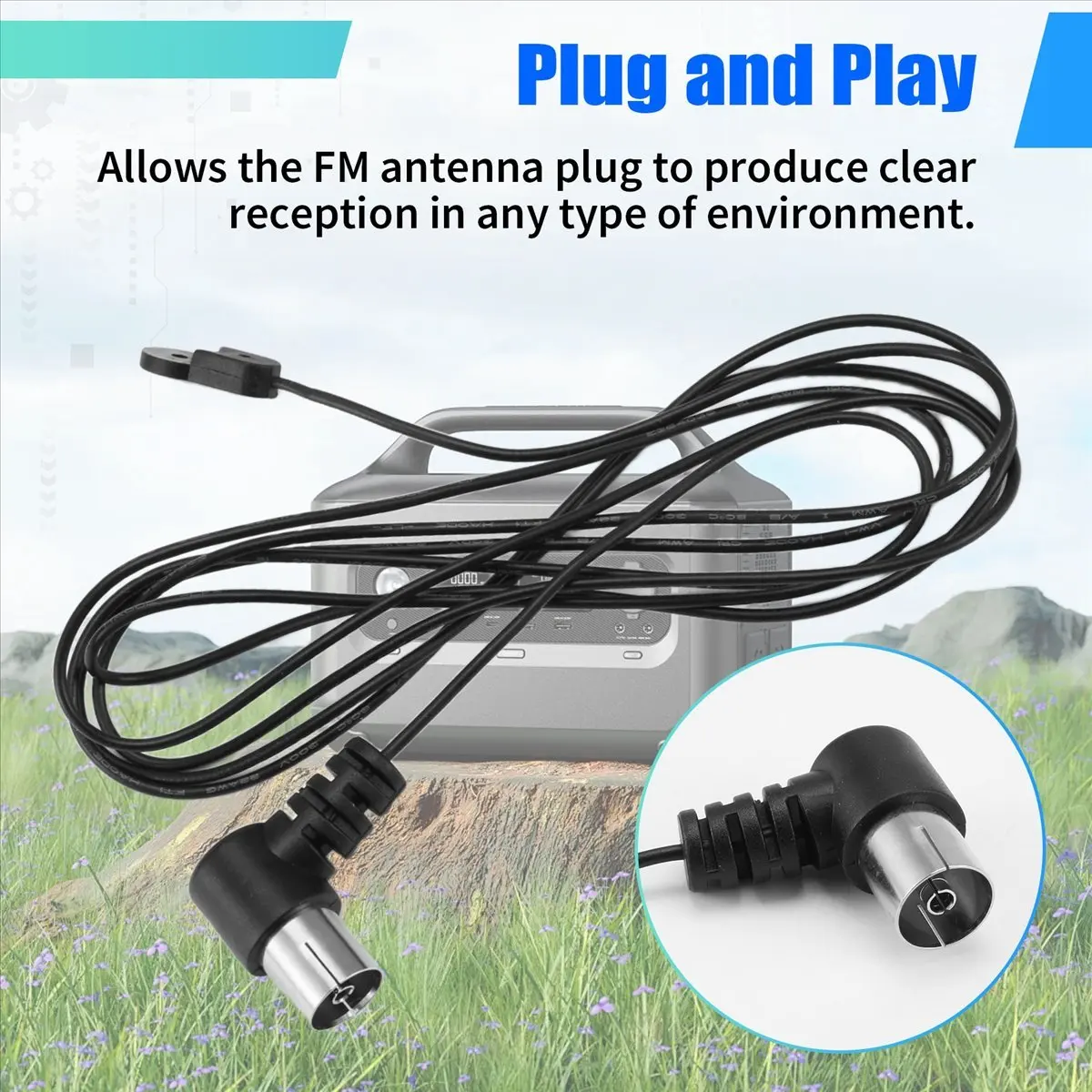A14M Am/Fm Antennas Fm Dipole Antenna 75 Ohm Pal Connector Radio Stereo Indoor For Home Theater Receiver Am/Fm Antennas