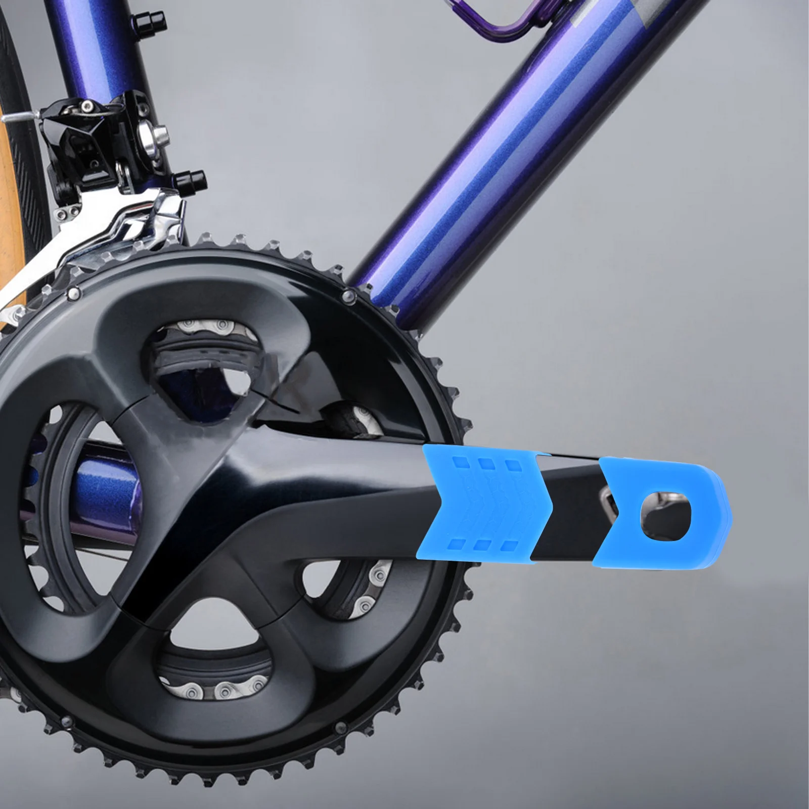 

4Pcs Crankset Protective Sleeves Silicone Bike Crank Arm Covers for Scratch Damage Prevention Fits Most Bicycle Cranksets Blue