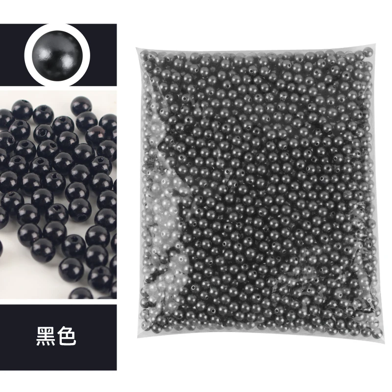 Negro 3Mm 4Mm 5Mm 6Mm 8Mm 10Mm 12Mm Ronde Vorm Abs Parel Kralen Voor Kralen Plástico Productie Ruzis Kralen Diy Hand-Solderen