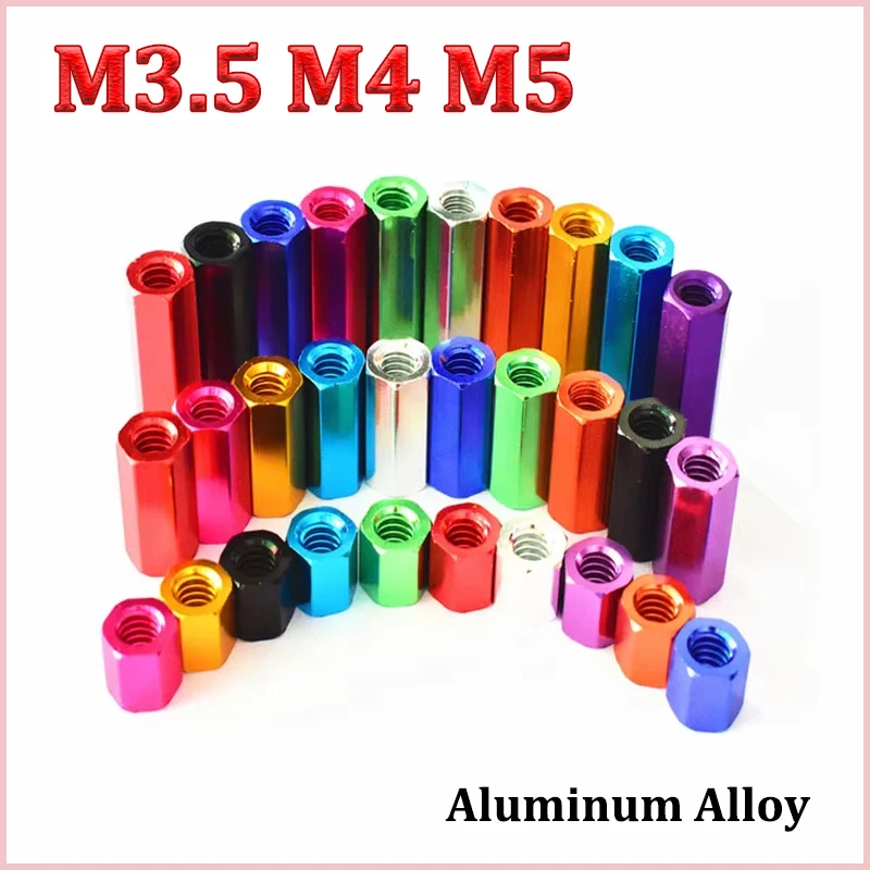 

M3.5 M4 M5 Spacing Screws Nuts Aluminum Alloy Hex Standoff Spacer Column Flat Head Double Pass Multiple Color Choice
