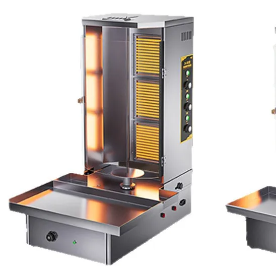 Commercial Barbecue Machine Electric Gas Fully Automatic Rotating Brazilian Grill for Outdoor Mobile Stall