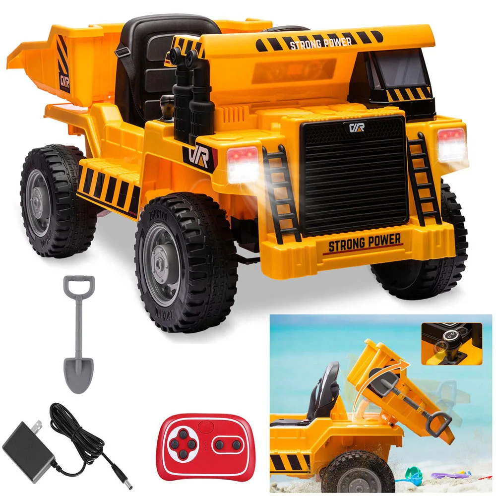 12V 70W Motors  Ride On Dump Truck with Remote Control Music Electric Car Gift For 3-8 years Kids 7Ah Rechargeable Battery