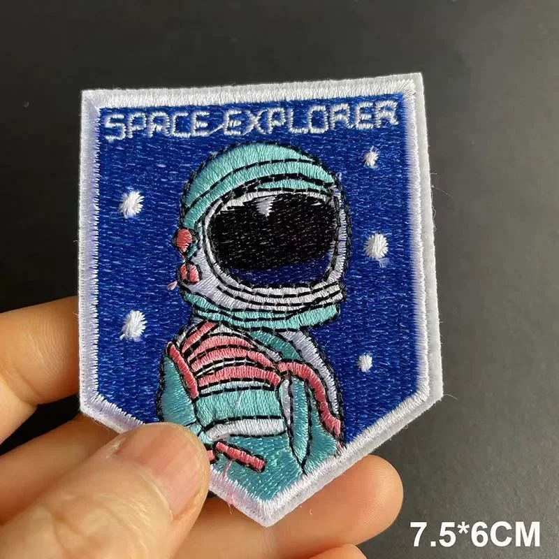 SPACE EXPLOitarian-Écusson en Tissu pour Vêtements pour Enfants, Applique Brodée, Thermocollants, Autocollants pour Vêtements, 6 Pièces