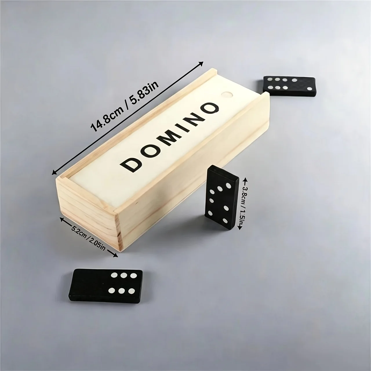 Wooden box set of mini dominoes, 28 pieces set of mini chess and card toys, desktop games, decorative ornaments