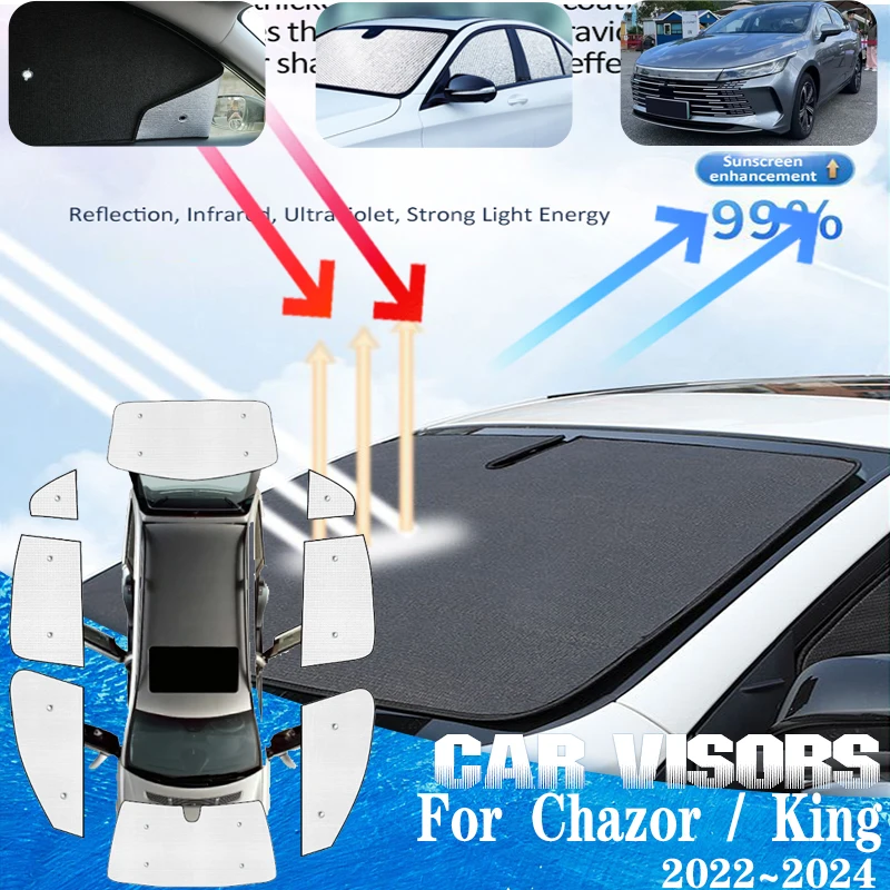 

For BYD Chazor King Destroyer 05 2022 2023 2024 Car Thermal insulation Sun Window Visors Sunshade Sun Visors Covers Accessories