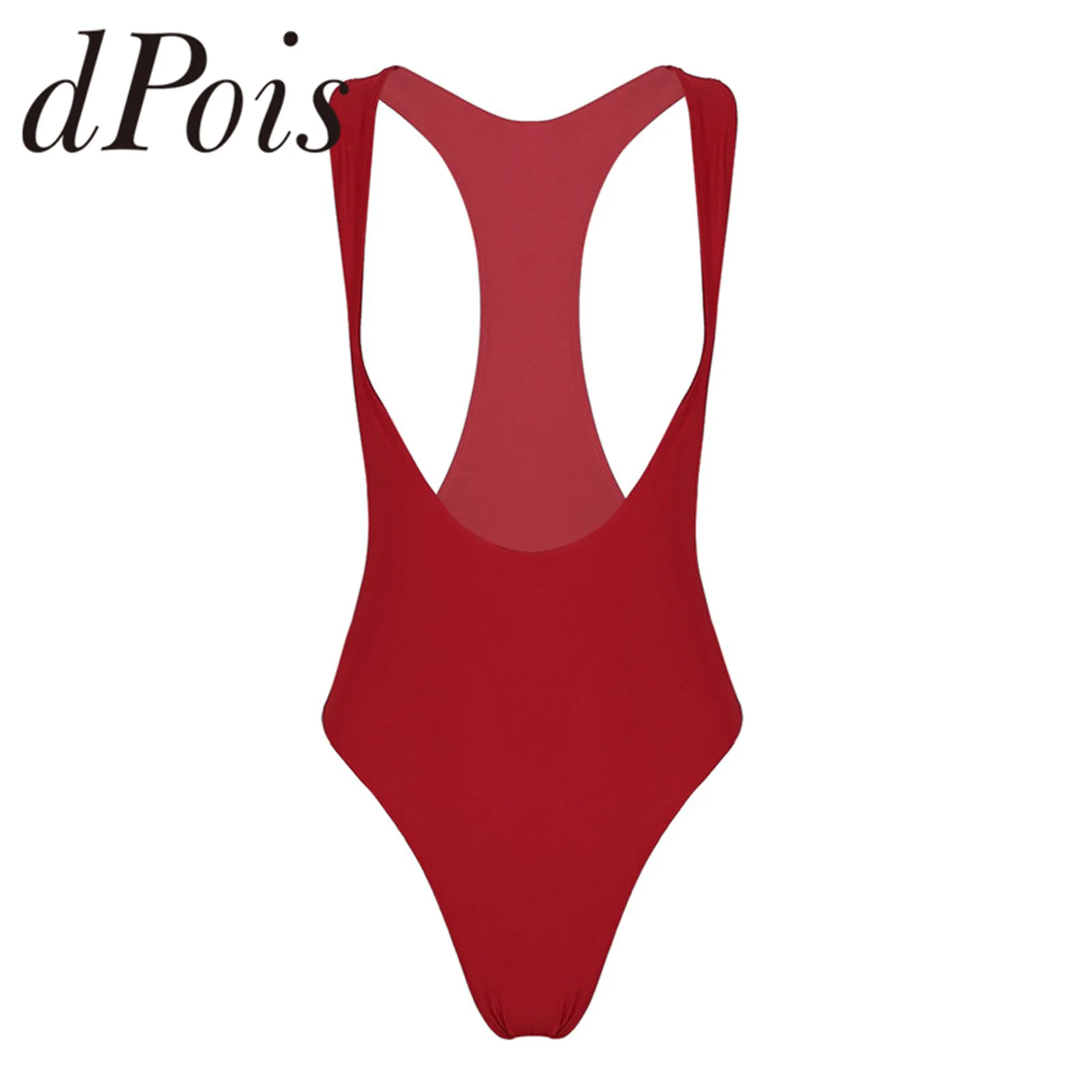 

Women One Piece Swimsuit Sexy Open Chest Swimwear Solid Sleeveless High Cut Bathing Suits Beach Wear Swim Leotard Bodysuit Thong