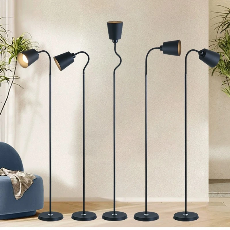 Floor Lamp Floor Light Wrought Iron LED Standing Lamp Adjustable LampSimple Floor Lamp  Head Standing Reading Light for Living