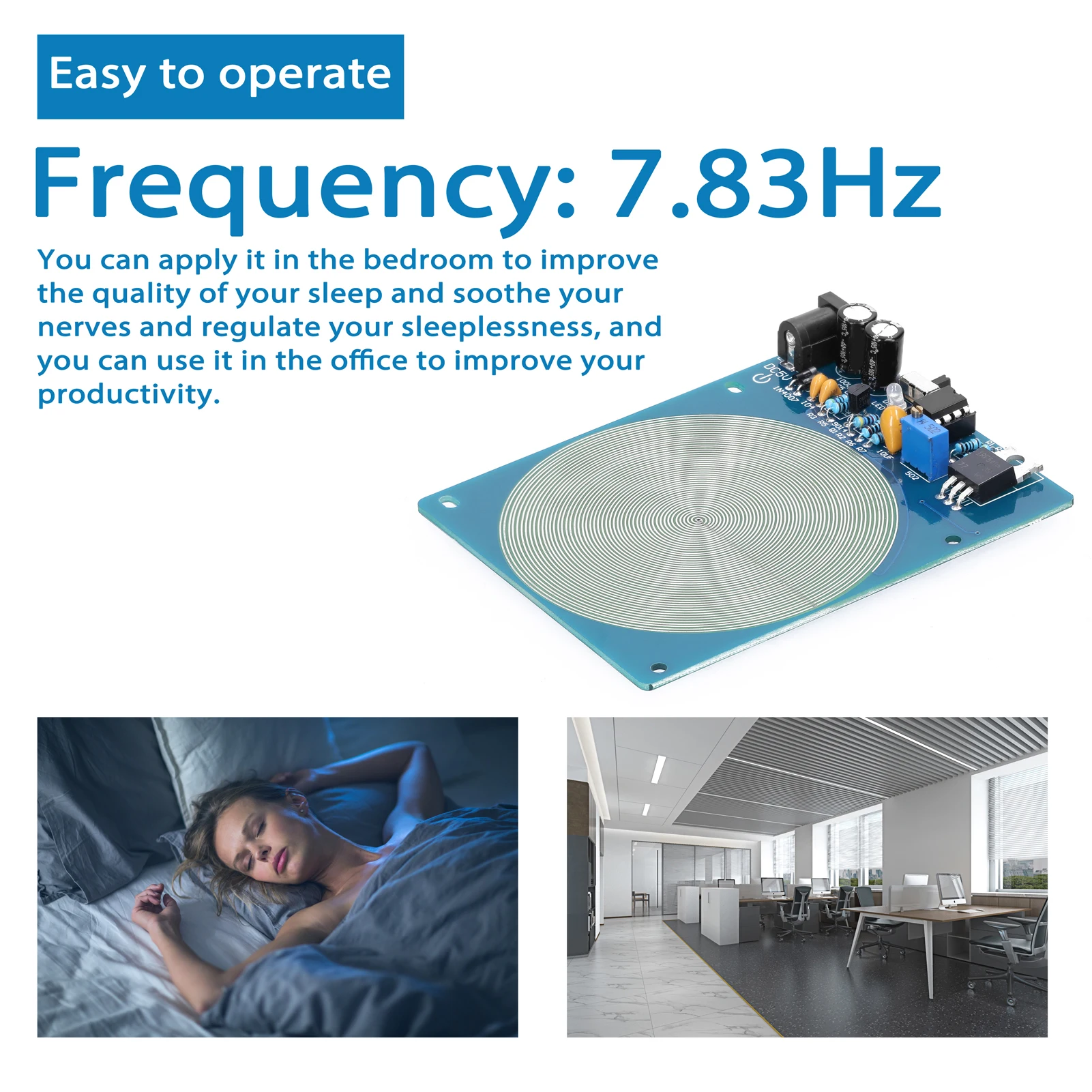 Generator Resonansi Gelombang Schumann 7.83Hz Resonator Audio Pulsa Frekuensi Ultra-rendah Antarmuka USB dengan Lampu Indikator ON OFF Fu