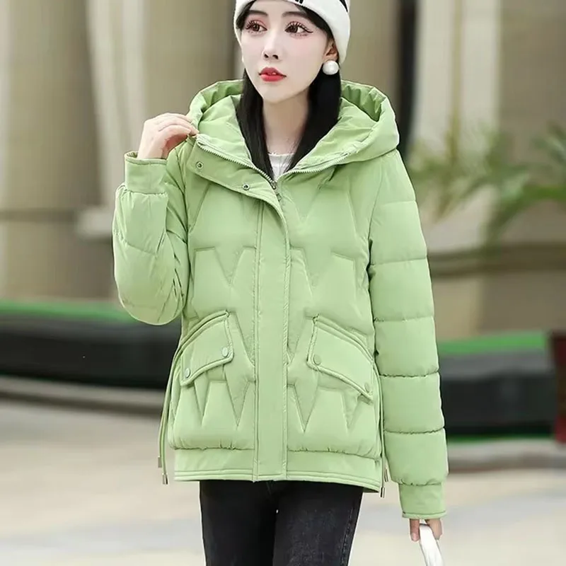 

Women Jacket 2024New Winter Parkas Female Down Cotton Jackets Hooded Casual Warm Parka Outwear Student Cotton Clothes Basic Coat