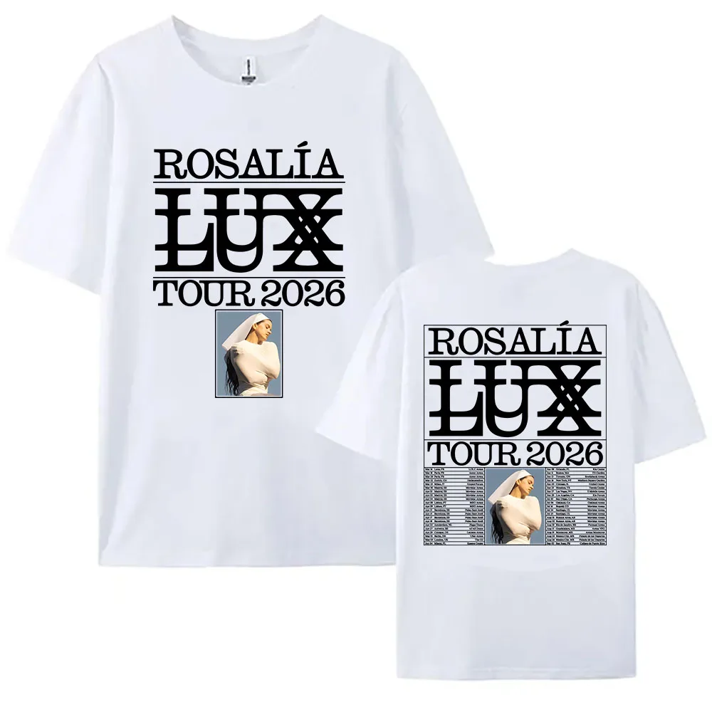Rosalía Rosalia LUX Tour 2026 T-shirt Cotton Short Sleeve Loose Female Tshirts Unisex Streetwear Fashion Singer Graphic Clothing