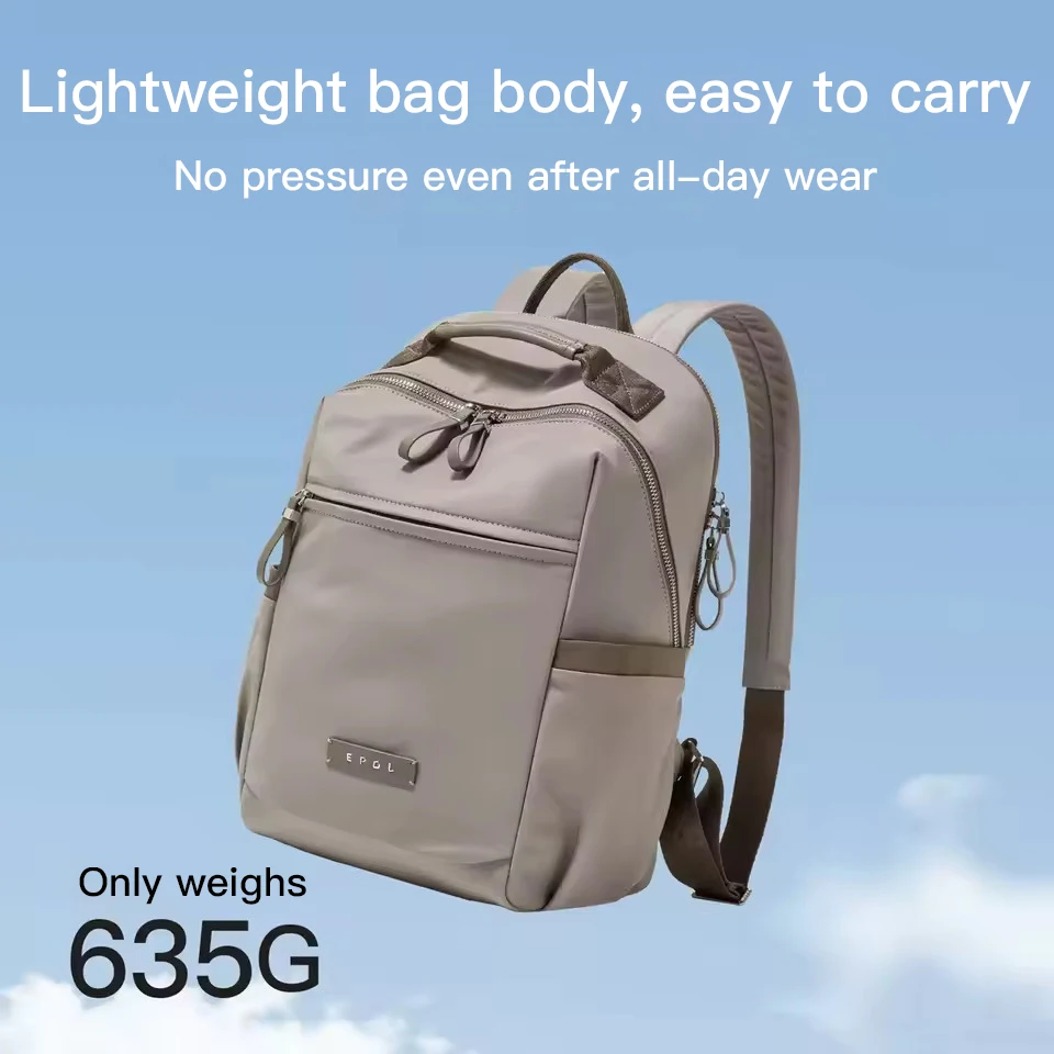 EPOL Color Block Backpack Large Capacity Water Resistant Lightweight School Bag Multifunctional Commuter Travel Backpack 6120-02