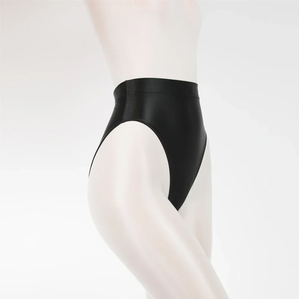 Sexy Vrouwen Glanzend Hoge Taille G-String Doorzichtig Door Sexy Korte Snoepkleur Elastische T-Back Olie String Ondergoed Danskleding