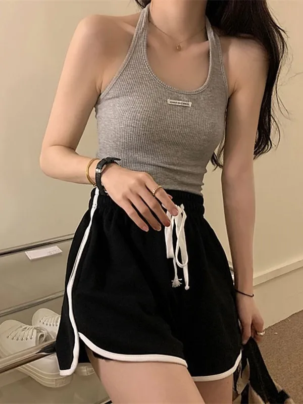 

High Waist Loose Fit Thin Summer Sports Shorts Women's Running Pants Casual Wide Leg Comfortable Cotton Blend Korean Style
