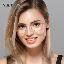 VICKY Cat Eye Anti Blue Light Blocking Reading Glasses for Women Myopia Glasses Frames 1.56 Optical Prescription Eyeglasses