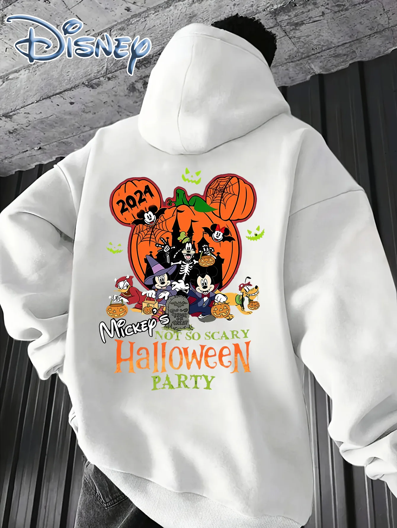 Disney Authentic Halloween Mickey Mouse Theme Hoodie Print Fall/Winter Casual Unisex Pullover Sweatshirt Sportswear Hoodie Top