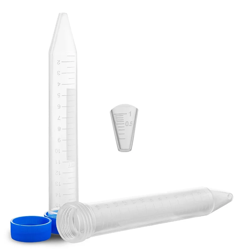 

A02F-200Pcs Conical Centrifuge Tubes 15Ml With Screw Caps, Graduated And Write Marks Lab Test Container
