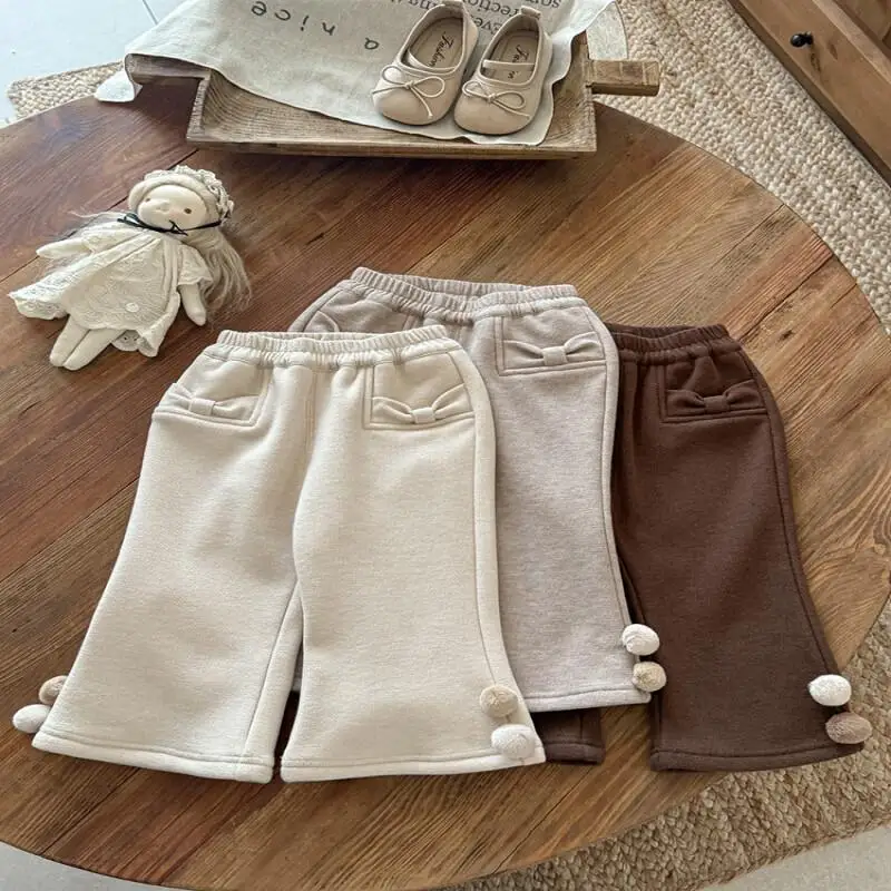 

Baby Girls Warm Wide Leg Pants Autumn Winter Thickened Long Pants Solid Color Comfortable Trousers Children Clothing 1-3 Years
