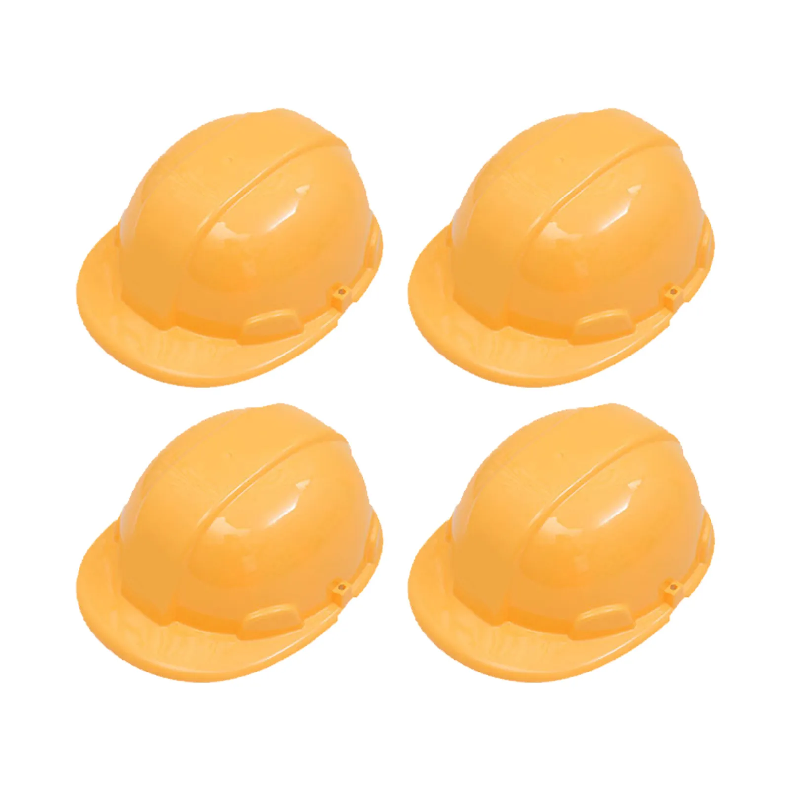 4 Cascos de Seguridad Amarillos para Niños, Cascos de Construcción, Accesorios para Juegos de Rol, Regalo Creativo y Divertido para el Aprendizaje