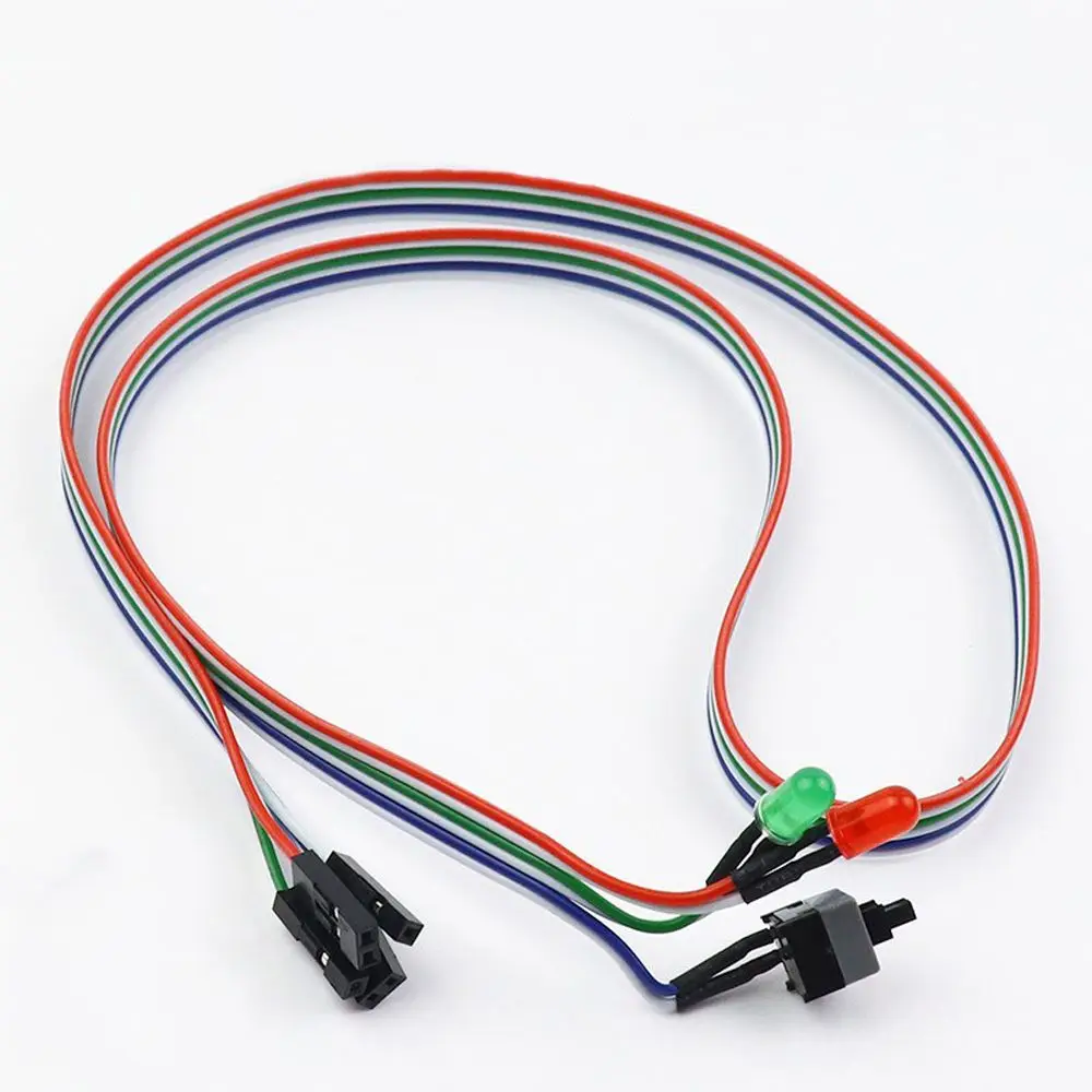 On/Off/Reset Power Cord Original On Off Reset PC Power Reset Switch Push Button Switch Motherboard Power Cable with LED Light