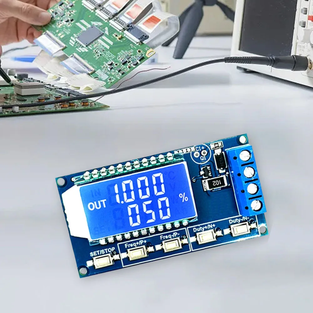 Adjustable Frequency For PWM Signal Generator DC 3 3V 30V with LCD Display 1Hz to 150KHz for Motor Control and Pulse Timing