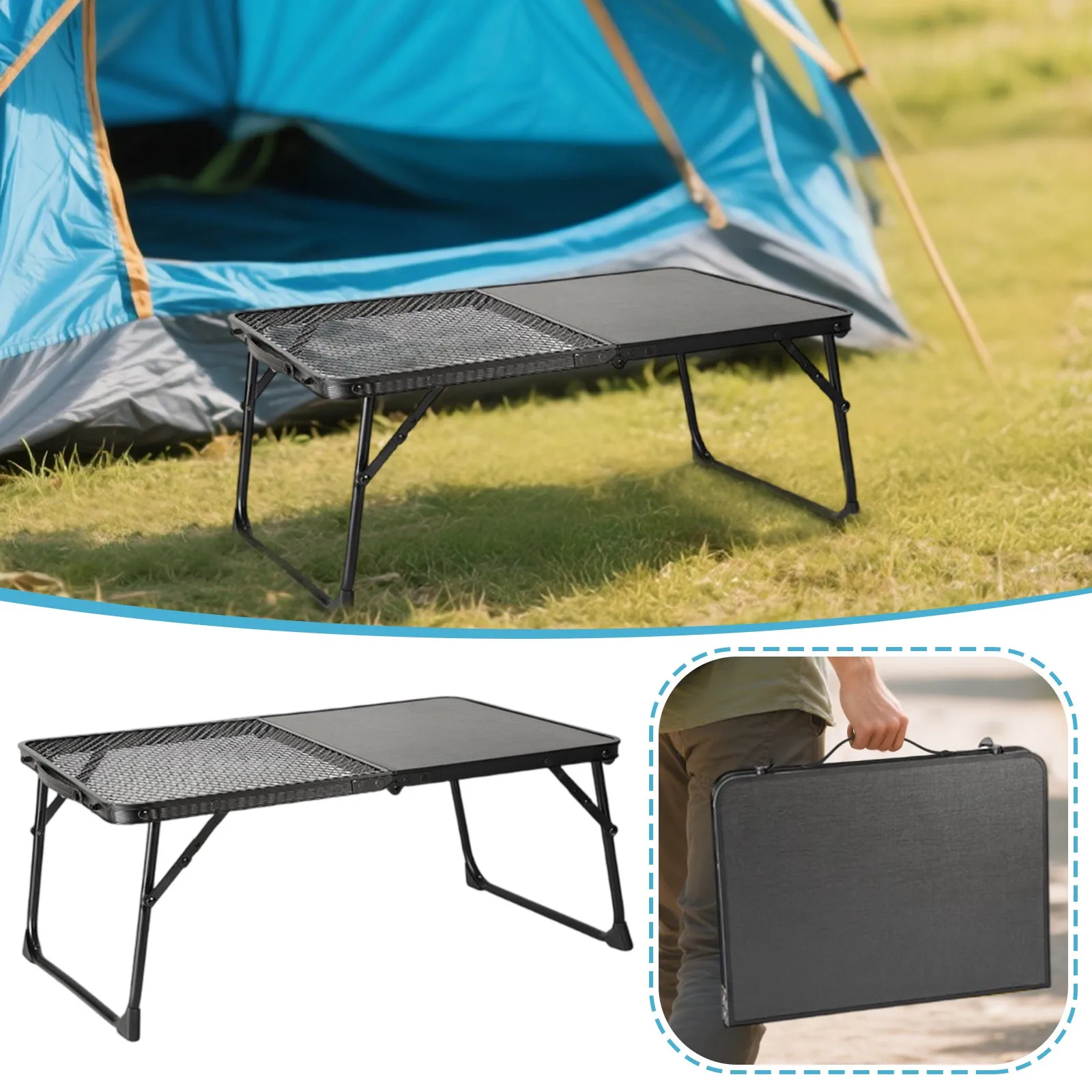 

Outdoor Half-Folding Table Multi-Functional Iron Table High Load-Bearing Capacity Portable Picnic Camping Garden Barbecue Table