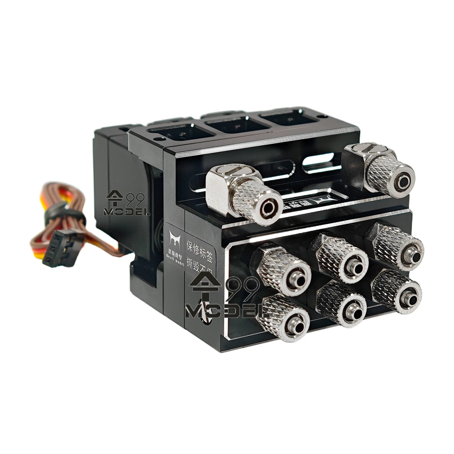 Excavator Hydraulic Reversing Valve Metal Three-way Hydraulic Valve Suitable for 1/12 1/14 RC Hydraulic Excavator Loader Parts