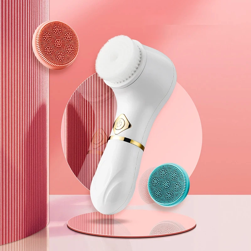 2026 New Multi functional Three in One Electric Massage Cleansing Machine with Brush and Silicone Brush for Deep Cleaning - view 3