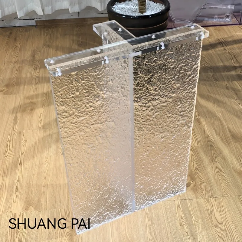 Stone pattern acrylic table legs transparent water ripple suspension bracket table foot  corner support frame can be customized