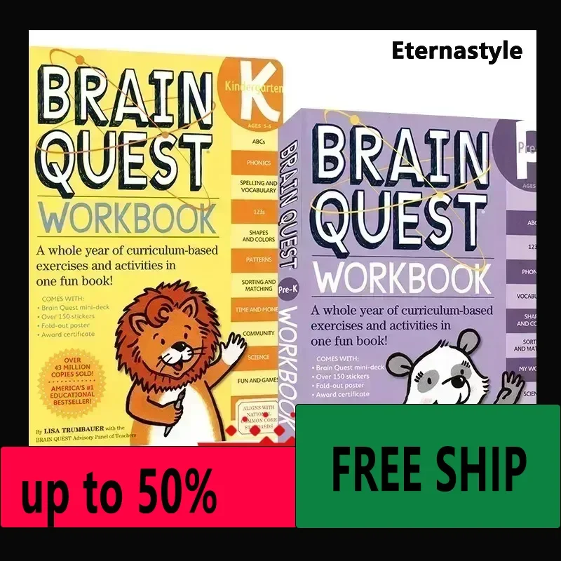 Hot Libro book Brain Quest Workbook English Version of The Intellectual Development Card Books Questions and Answers Card Smart