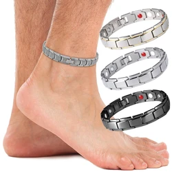 New Mens Jewellery Magnetic Therapy Health Anti-snoring Stainless Steel Ankle Bracelet for Men Adjustable Ankle Pulsera Hombre