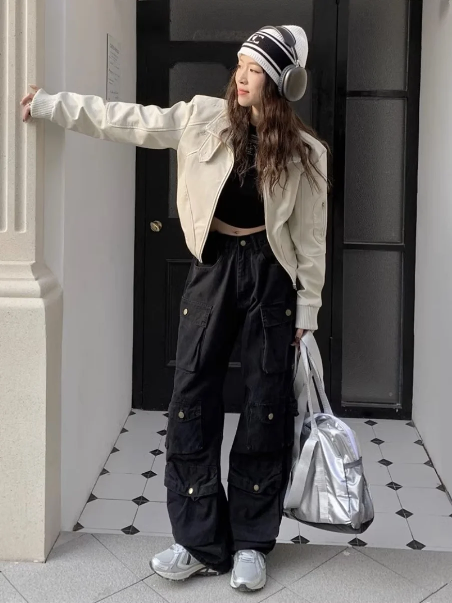 

Ретро Американский ор Jaet ex Autumn Новый свободный универсальный кожаный дизайн Sensation Байкерский кожаный джет Модный