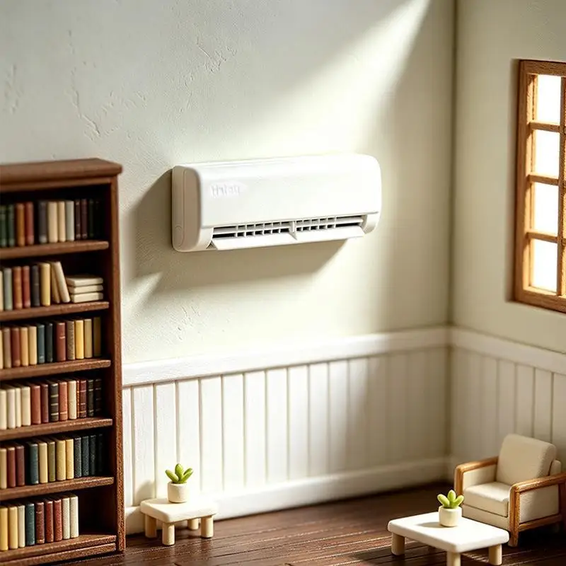 1:12 Scale Realistic Mini Wall Mounted Air Conditioner Ornament Dollhouse Furniture Decor for DIY Craft Collectibles